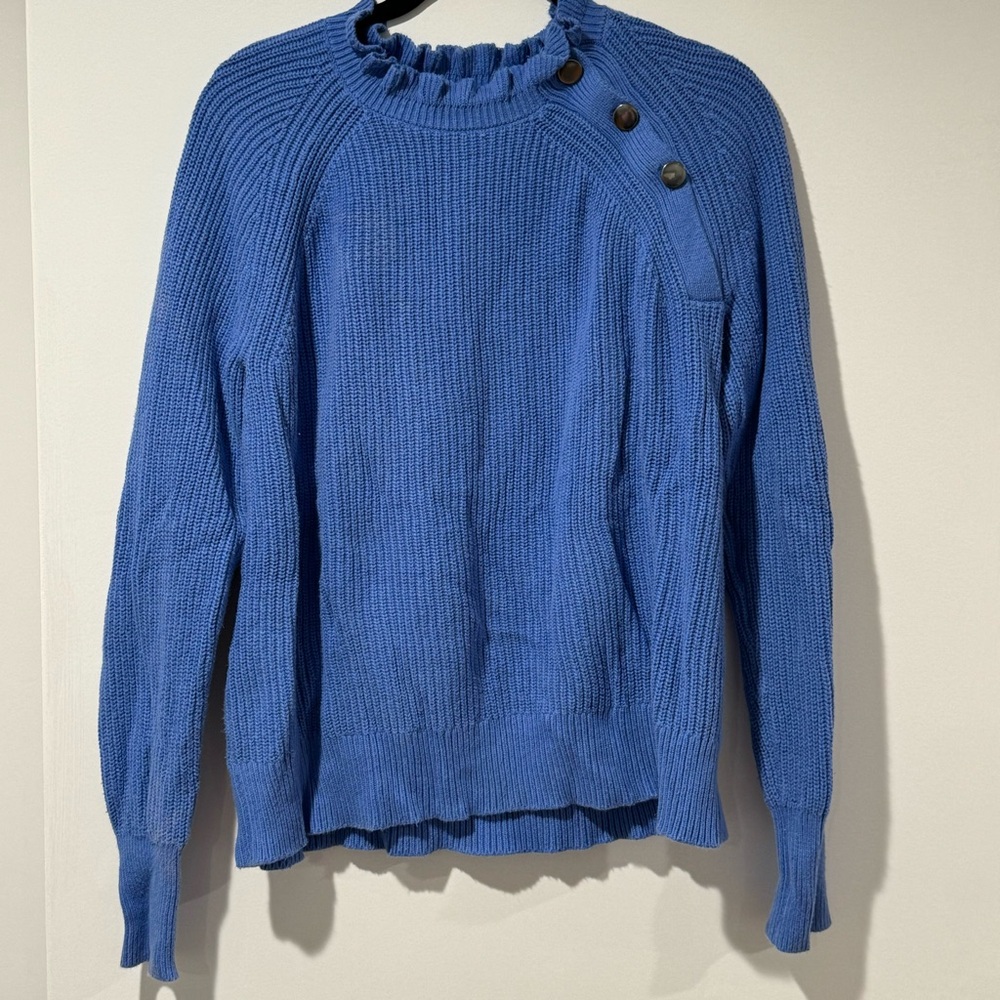 Blue Sweater - Size M - Button Detailss